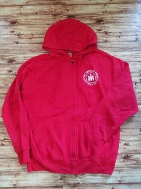 Case IH International Harvester Men's Large Red Full-Zip Hoodie Tractor Farmall